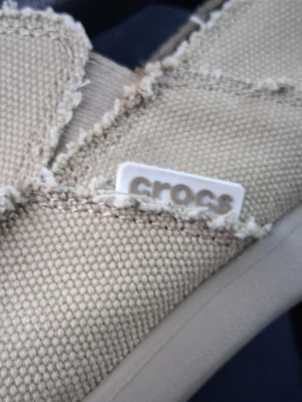 CROCS Kaleb Canvas Frayed Slip-On Loafers
